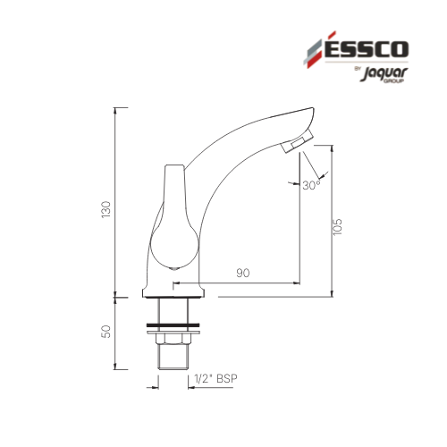 Swan Neck Tap With Left Hand Operating Knob