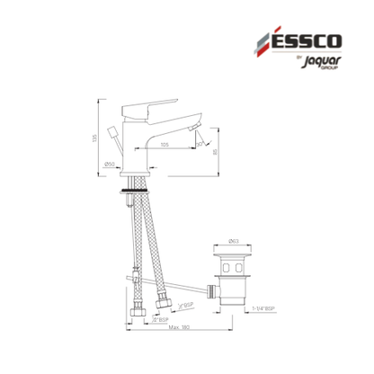 Single Lever Basin Mixer with Popup