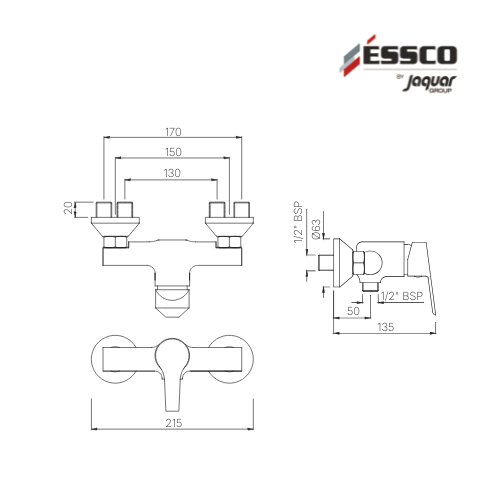 Single Lever Exposed Shower Mixer